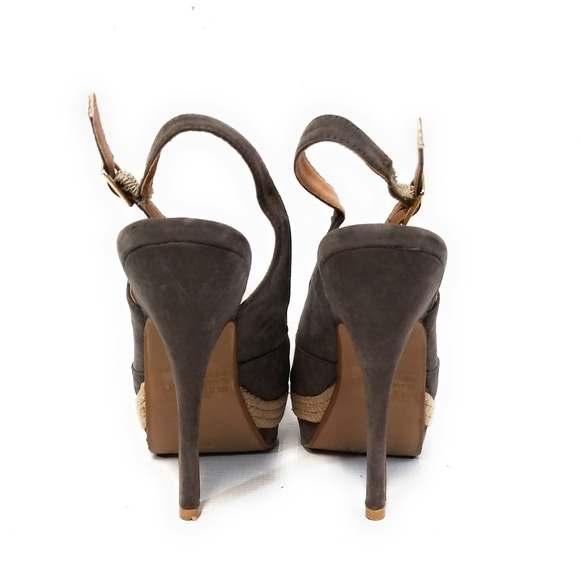 QUPID Women Dark Taupe Gray Platform Pumps Size 8 - Picture 4 of 8